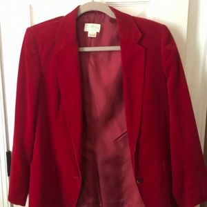 Vintage DeMura Velvet Blazer, Stunning Ruby Red